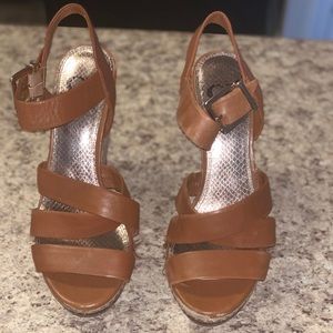 Gianni Bini brown wedges size 9.5 (fit a usual 10)